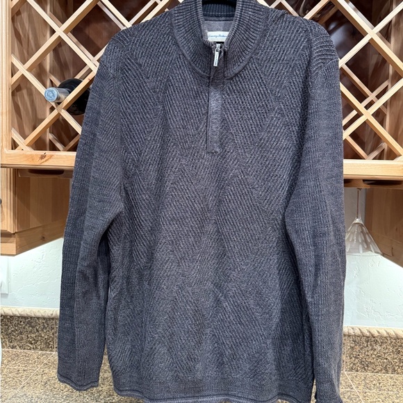 Tommy Bahama Charcoal Zip-Up Sweater - Picture 6 of 12